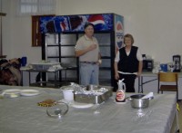 Taking a break after the Pancake Breakfast