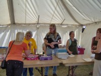 Volunteers working at concession tent