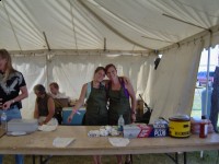 Volunteers working at concession tent